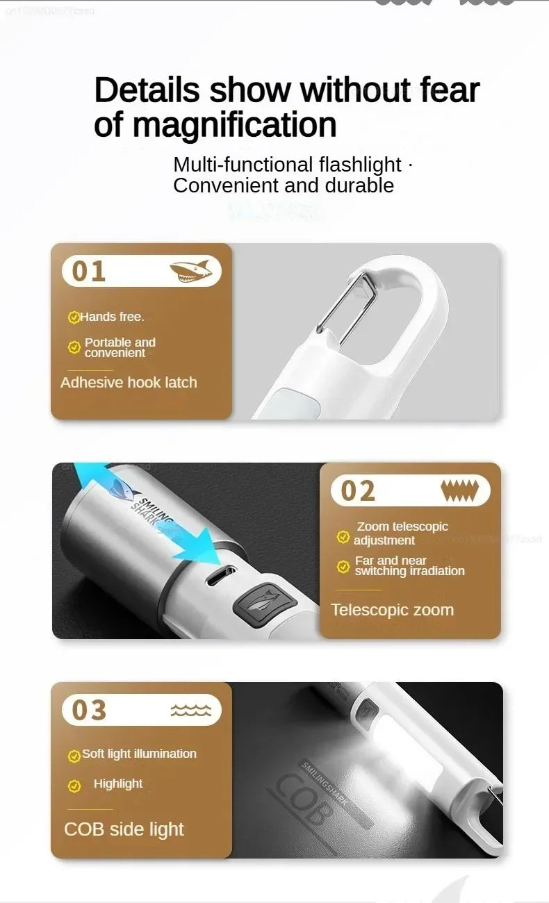 Xiaomi Outdoor Strong Light Flashlight – High Brightness Multifunctional Rechargeable Flashlight with Side Light for Camping & Emergency