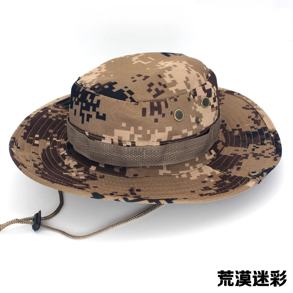 Camouflage Tactical Cap Boonie Bucket Hat Caps Camo Men Outdoor Sports Sun Bucket Cap Fishing Hiking Hunting Hats