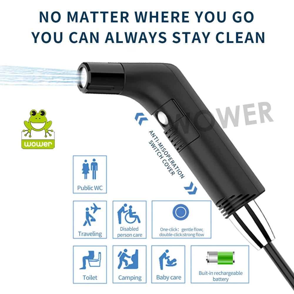 🚿 Wower Portable Electric Bidet – Rechargeable 2.3L Shattaf for Personal Hygiene, Travel & Camping! ✨💦