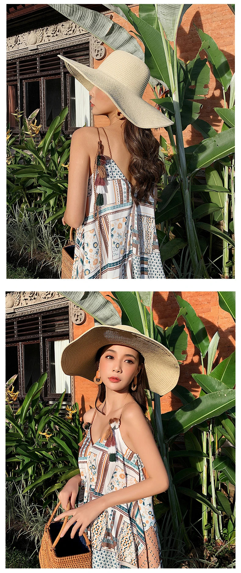 Women 15cm Wide Brim Sun Hat Summer Travel Floppy Straw Hat Female Outdoor Vacation Roll Up UPF50+ Oversized Foldable Beach Hat