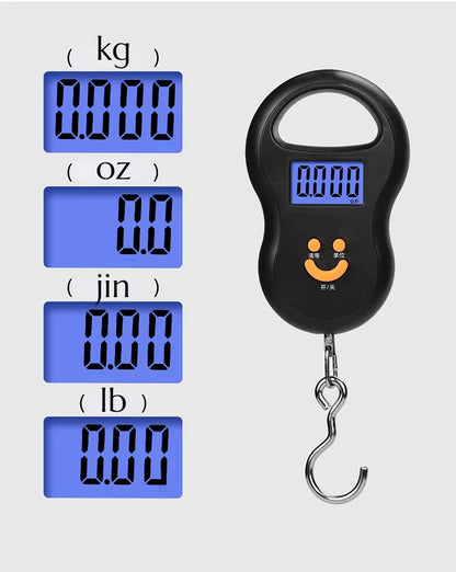 50KG/10g Digital Hanging Scale – LCD Backlit Pocket Scale for Luggage & Fishing