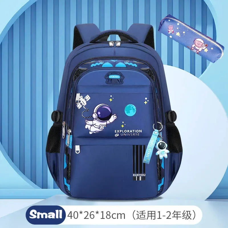Astronaut-Themed Waterproof School Backpack – Lightweight, Spacious & Spinal Protection Design for Boys!