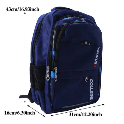Waterproof Primary School Backpack – Durable & Spacious Book Bag for Teen Boys!