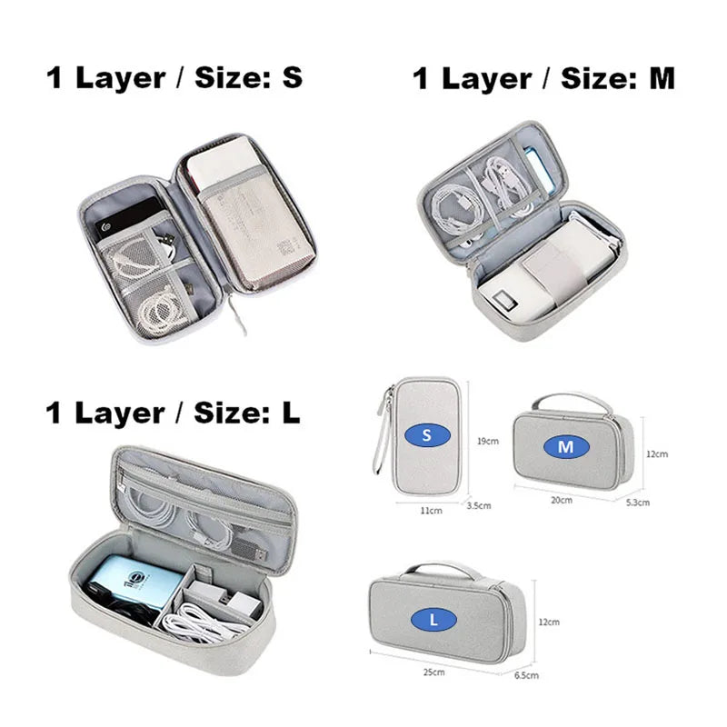 Cable Storage Bag – Waterproof Digital Electronic Organizer for Travel & Accessories