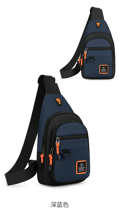 Fashion Men's Chest Bag – Lightweight Oxford Fabric Crossbody Shoulder Bag, Stylish Casual Waist Pack for Men