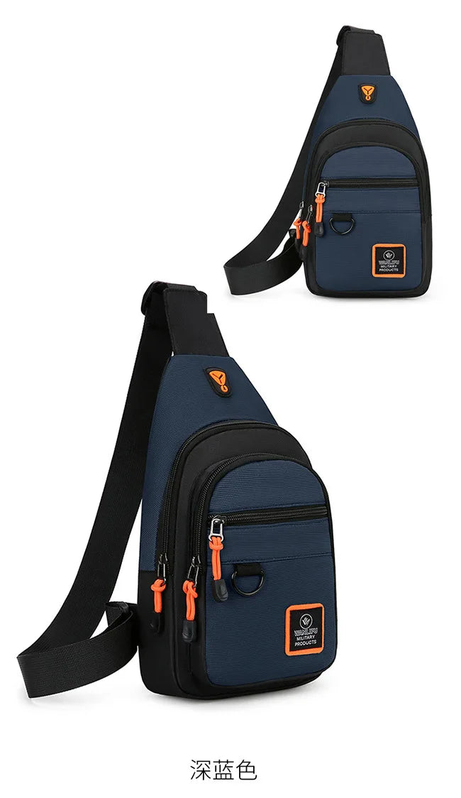 Fashion Men's Chest Bag – Lightweight Oxford Fabric Crossbody Shoulder Bag, Stylish Casual Waist Pack for Men