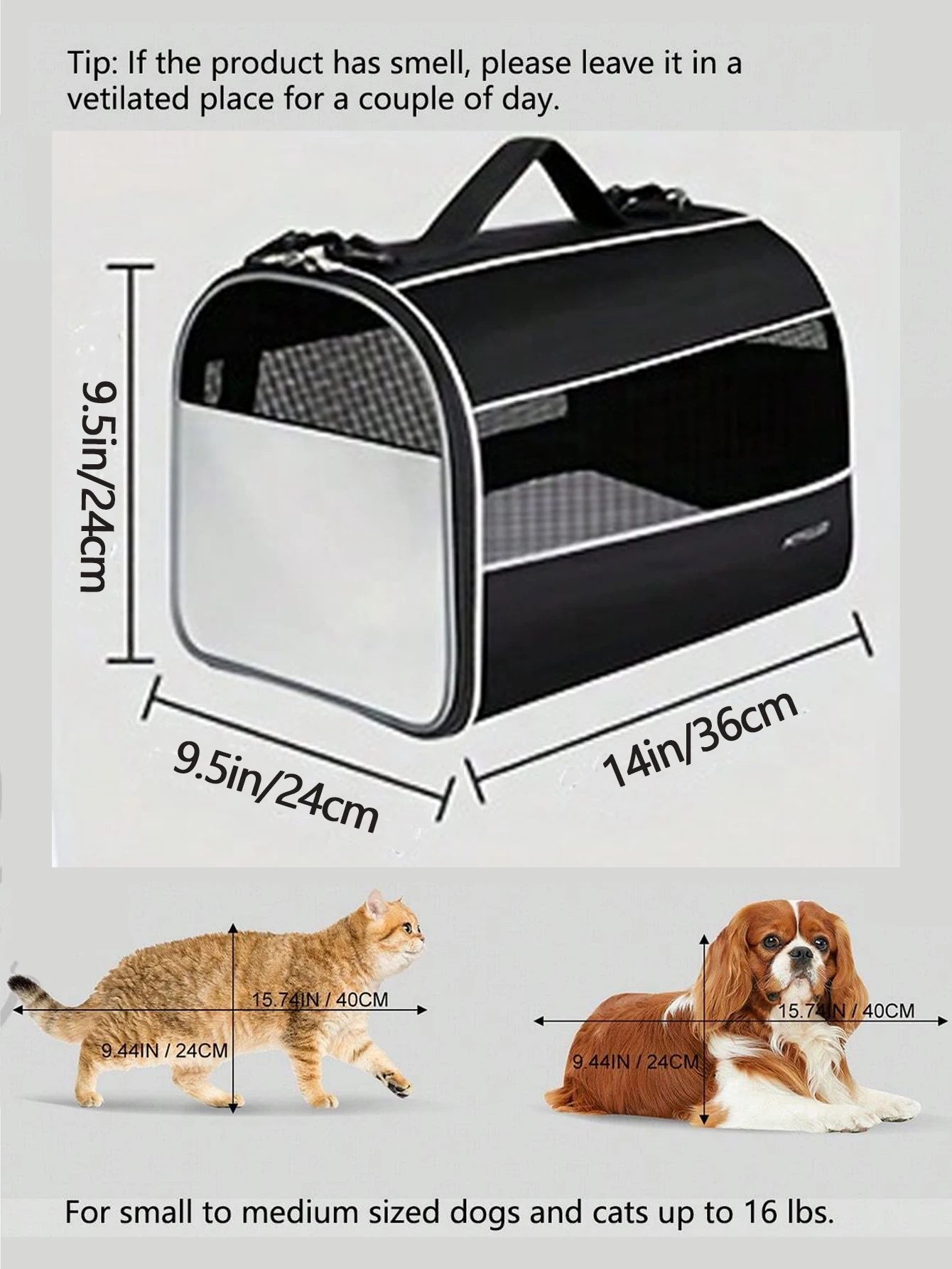 Cat Carriers Dog Carrier Pet Carrier for Small Medium Cats Dogs Puppies up to 16 Lbs, TSA Airline Approved Small Dog Carrier