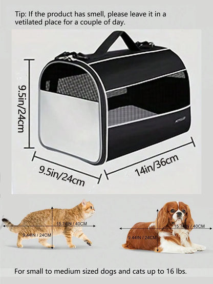 Cat Carriers Dog Carrier Pet Carrier for Small Medium Cats Dogs Puppies up to 16 Lbs, TSA Airline Approved Small Dog Carrier