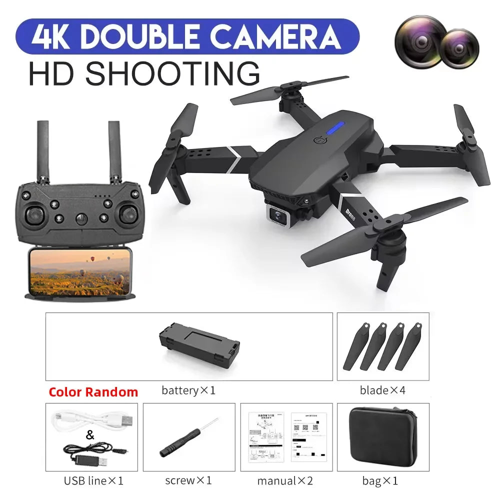 KBDFA E88 Pro 2023 WiFi FPV Drone – Foldable Quadcopter with 4K HD Camera & Altitude Hold