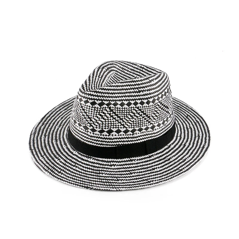 Sombrero Panama Hombre Summer Sun Protection Straw Hat Five Cent Grass Woven Panama Hat For Men Big Head Big Size Gentleman Hats