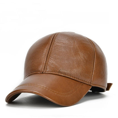 2025 Adjustable Men's Genuine Cowhide Leather Baseball Cap for Fall Winter Outdoor Sports Hat Men Real Cowhide Leather Caps
