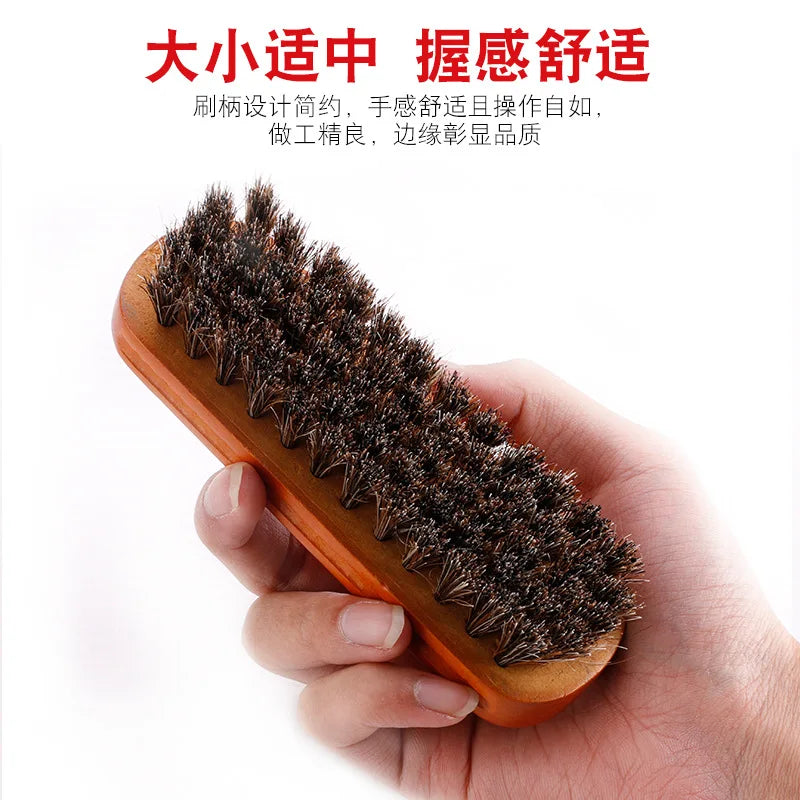 2024New Horse Hair Brush Shoe Oil Set 9-piece 11piece Set Leather Shoe Polishing Brush Household Leather Care Set protector