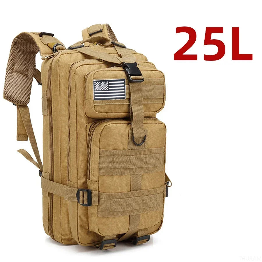 1000D Nylon Waterproof Tactical Backpack – Outdoor Rucksack for Camping, Hiking, Trekking, Fishing & Hunting (25L/50L)