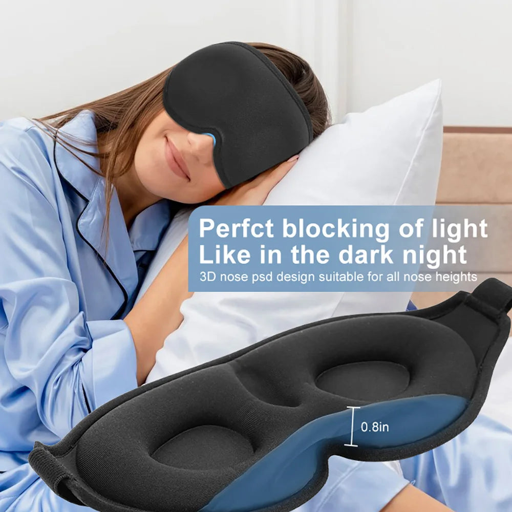 3D Sleeping Mask for Women Men Soft Blackout Eye Mask for Sleep Blissfully Blindfold Concave Sleep Mask with Adjustable Strap