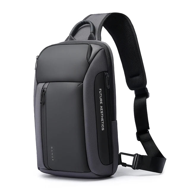BANGE Brand Design Oxford Trendy Waterproof Men’s Chest Bag – Large Capacity, Multi-Pockets Slim Bag for Male