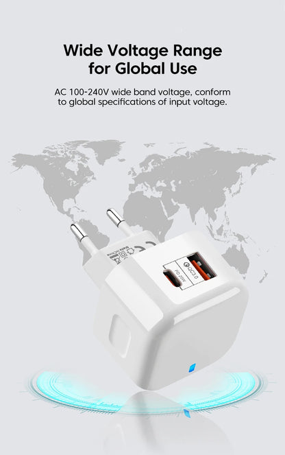 ⚡ PD 20W Fast Charger – Quick & Powerful Charging for iPhone, Samsung & More