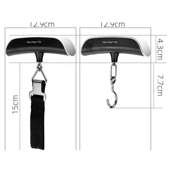 Digital LCD Display 110lb/50kg Electronic Luggage Hanging Suitcase Travel Weighs Baggage Bag Weight Balance Portable Scale Tool