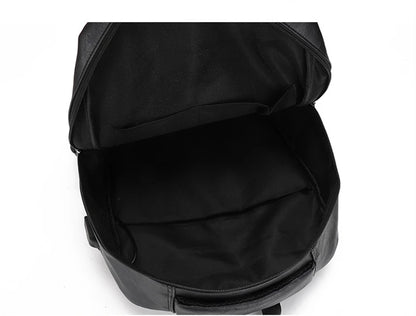 High-Quality USB Charging Backpack for Men – PU Leather Laptop Backpack, Large Schoolbag for Teenagers and Boys