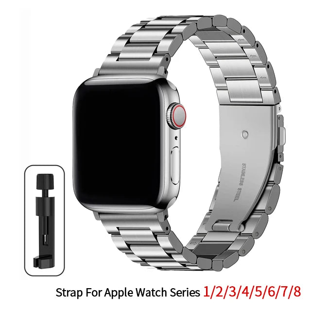 Premium Stainless Steel Strap for Apple Watch – Elegant Metal Bracelet (Ultra/Series 10/9) ✨