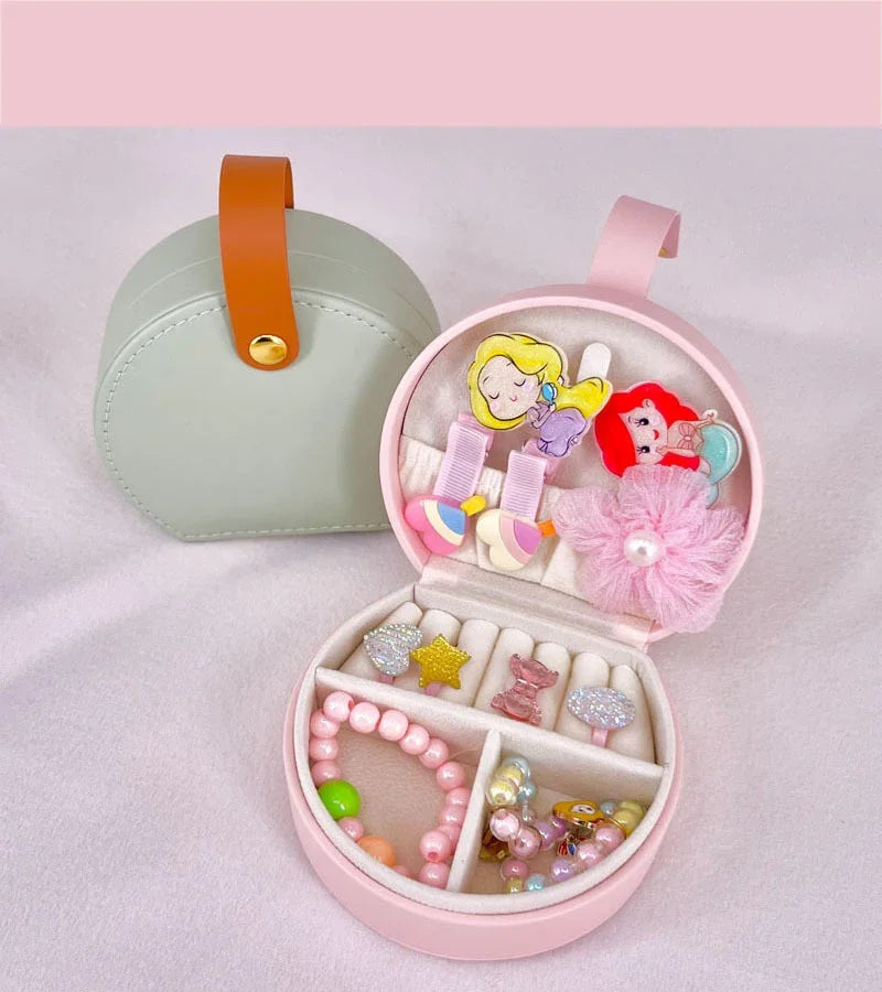 Mini Portable PU Leather Jewelry Box – Travel Organizer for Rings, Earrings & Necklaces