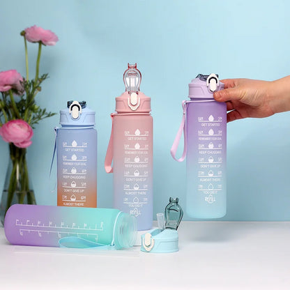900ML Water Bottle With Straw Sport Water Bottle for Children BPA-Free Leakproof Drinking Bottles Outdoor Travel