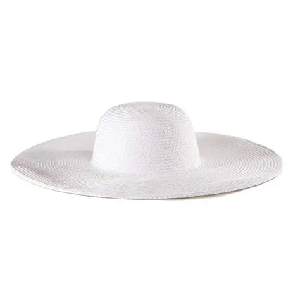Women 15cm Wide Brim Sun Hat Summer Travel Floppy Straw Hat Female Outdoor Vacation Roll Up UPF50+ Oversized Foldable Beach Hat