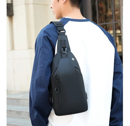 Stylish Men's Crossbody Bag – Waterproof, USB Charging, Outdoor Casual Chest Bag