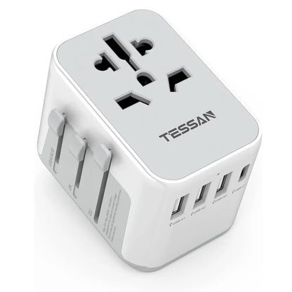 TESSAN 100W GaN Universal Travel Adapter – Fast Charging USB & Type-C Power Adapter for EU/UK/US/AU!