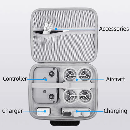 Hard PU Carrying Case for DJI Neo Drone – Waterproof Travel Bag & Fly More Combo Storage