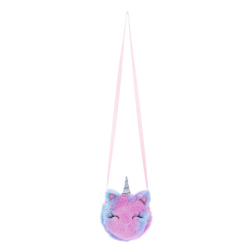 Kawaii Plush Unicorn Mini Crossbody Bag – Cute Baby Backpack & Coin Purse for Girls