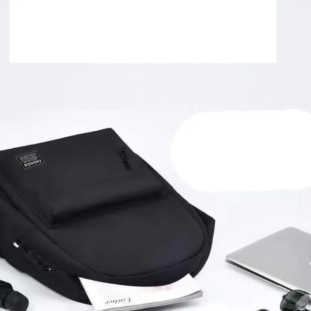 15-Inch Versatile Backpack – Trendy Washable Oxford Cloth Computer Bag for School, Students, and Travel (Black, Grey, Blue, Red)