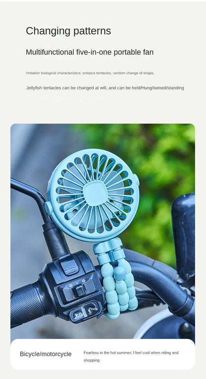 Portable Clip-On Stroller Fan – USB Rechargeable 3-Speed Fan for Baby, Cart & Outdoor Use