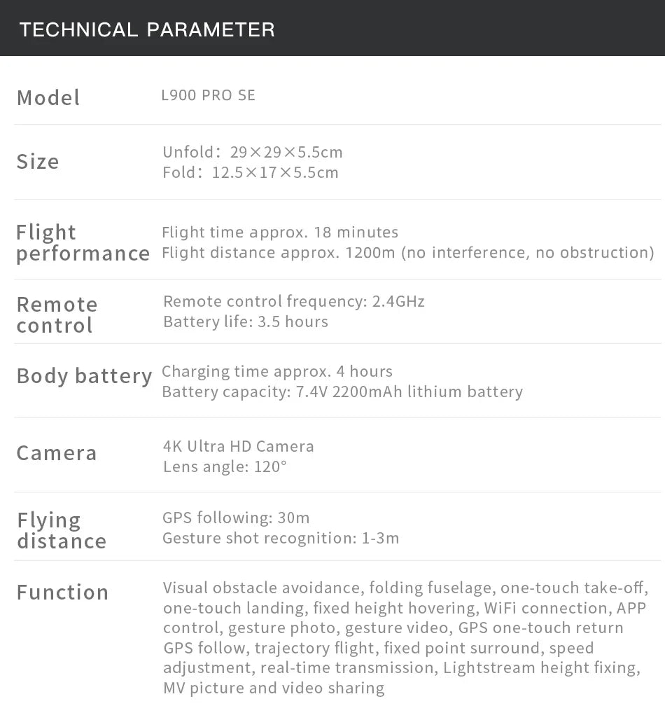 L900 PRO SE GPS Drone – 4K Dual Camera, 5G WiFi FPV, Brushless Motor, Foldable Quadcopter
