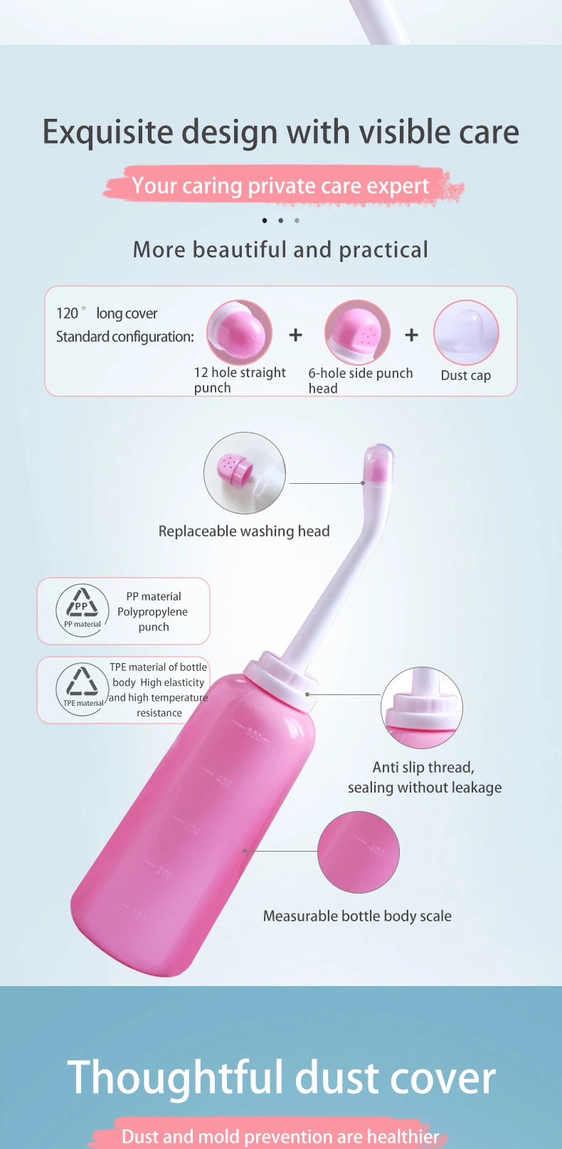 🚿 500mL Portable Handheld Bidet – Gentle & Hygienic Cleansing for Moms, Babies & Travel! ✨💦