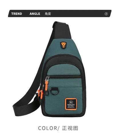 Fashion Men's Chest Bag – Lightweight Oxford Fabric Crossbody Shoulder Bag, Stylish Casual Waist Pack for Men