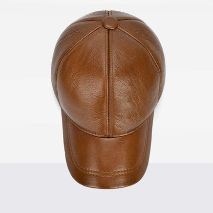 2025 Adjustable Men's Genuine Cowhide Leather Baseball Cap for Fall Winter Outdoor Sports Hat Men Real Cowhide Leather Caps