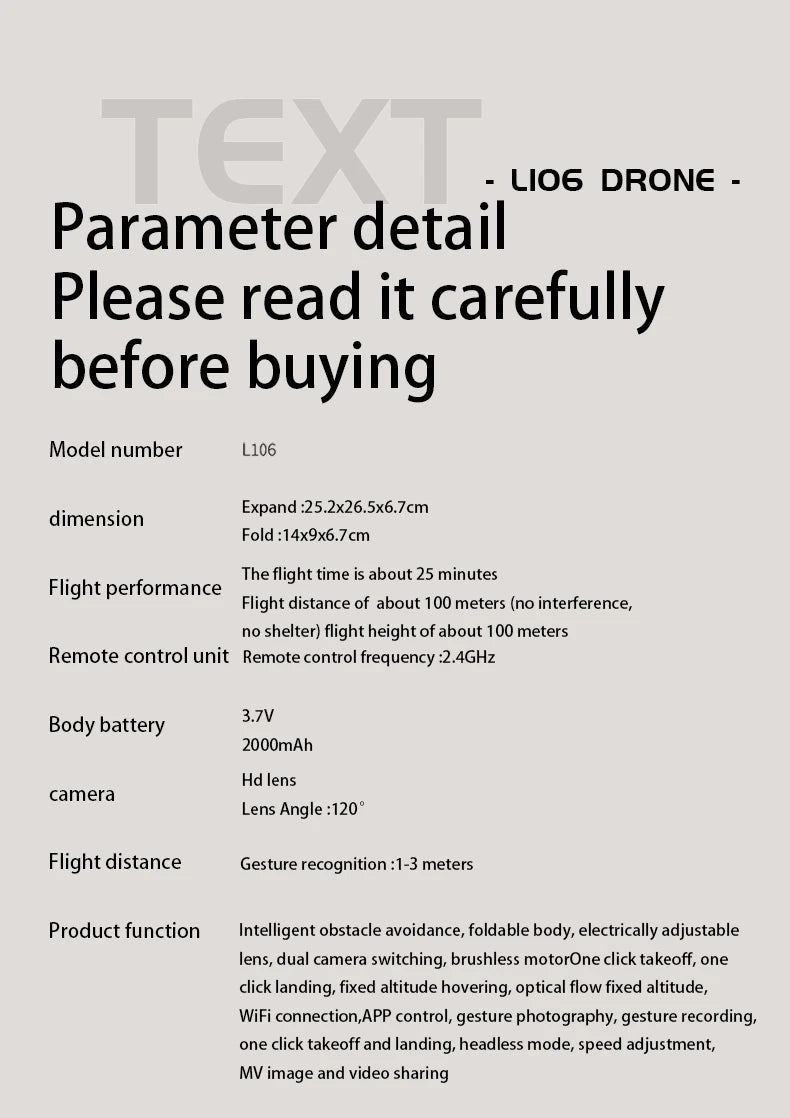 L106 MAX Brushless Motor HD Dual Camera 2.4GHz Drone Intelligent 360° Obstacle Avoidance Portable RC Helicopter Toy Without GPS