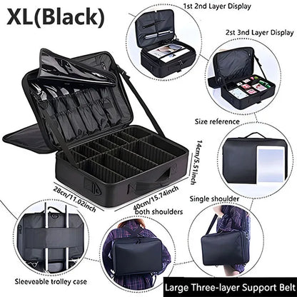 Professional Large Capacity Makeup Case – Travel Beauty Cosmetic Organizer & Nail Tool Box