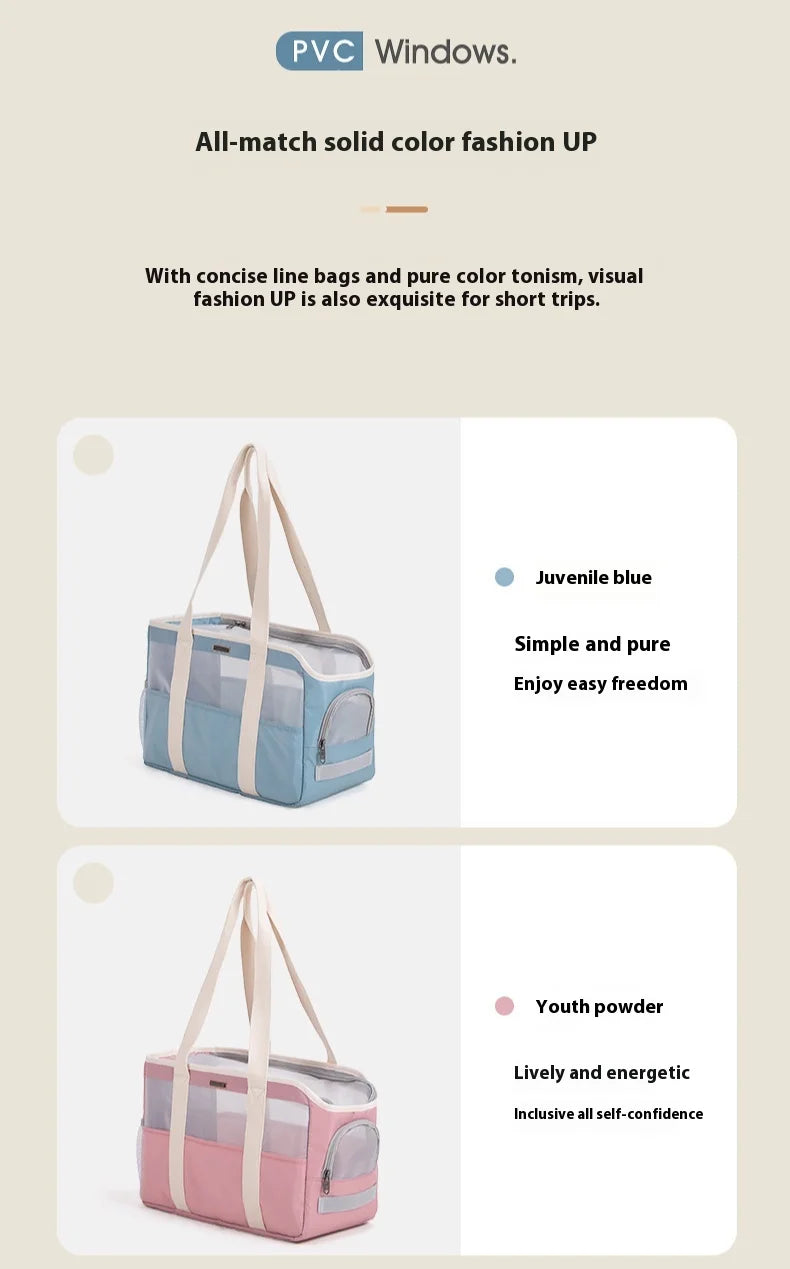 Dog Carrier Bag Soft Side Backpack Cat Pet Carriers Dog Travel Bags Airline Approved Transport for Small Dogs Cats Outgoing