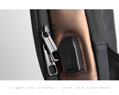 Men's Anti-Theft Chest Bag – USB Charging Crossbody Sling Bag for School, Travel & Daily Use