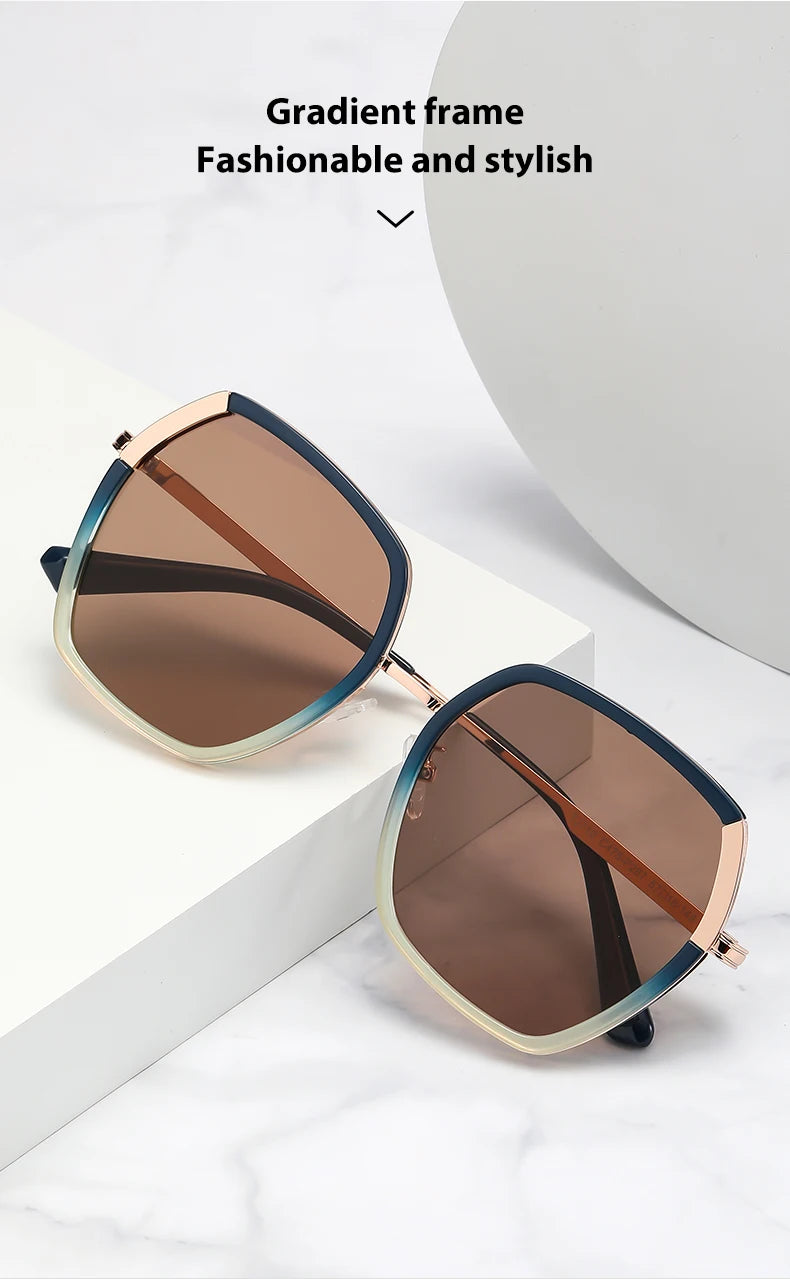 New Polarized Sunglasses Women UV400 Sun Glasses Men Metal Eyeglasses Frame Driving Beach Party Travel Anti Glare Shade Eyewear