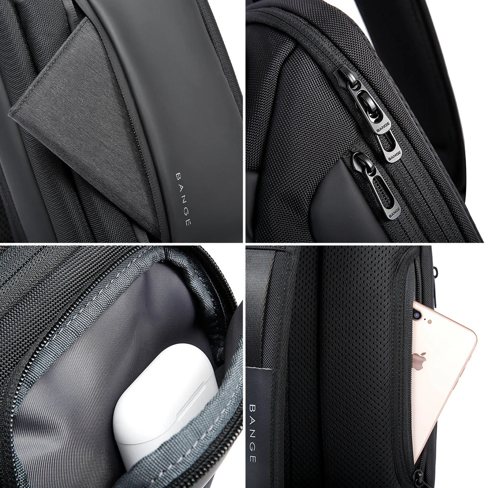 BANGE Brand Design Oxford Trendy Waterproof Men’s Chest Bag – Large Capacity, Multi-Pockets Slim Bag for Male