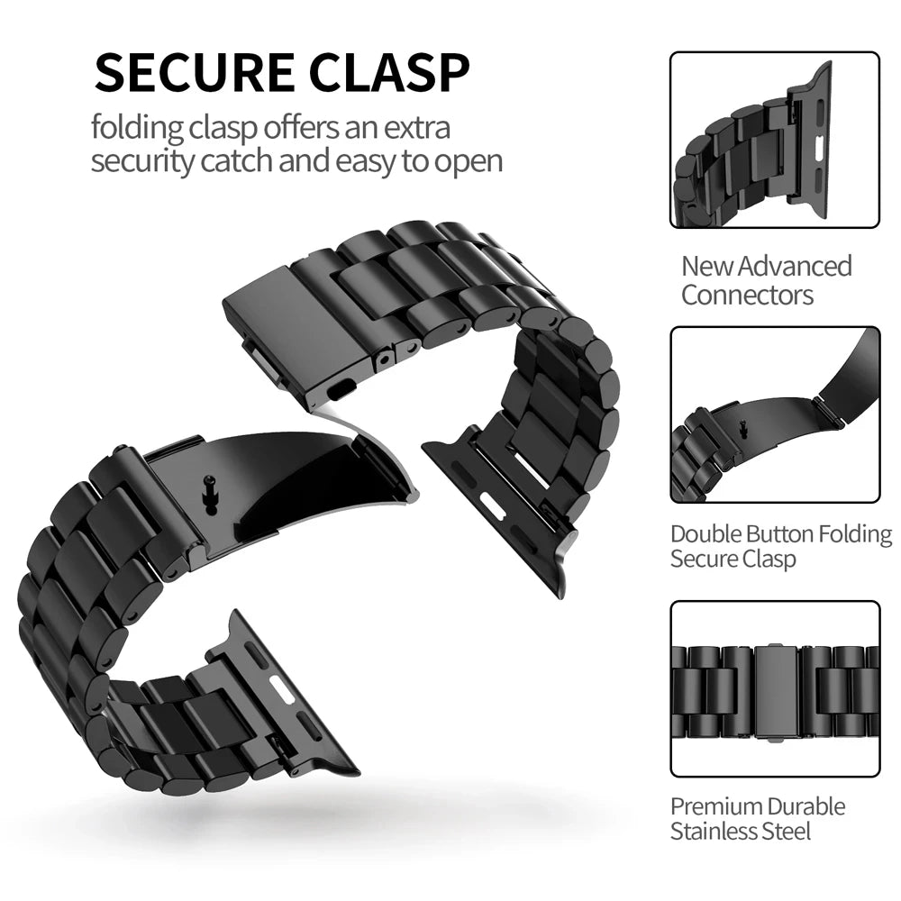 Premium Stainless Steel Strap for Apple Watch – Elegant Metal Bracelet (Ultra/Series 10/9) ✨