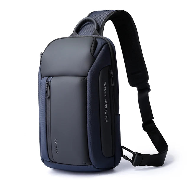 BANGE Brand Design Oxford Trendy Waterproof Men’s Chest Bag – Large Capacity, Multi-Pockets Slim Bag for Male