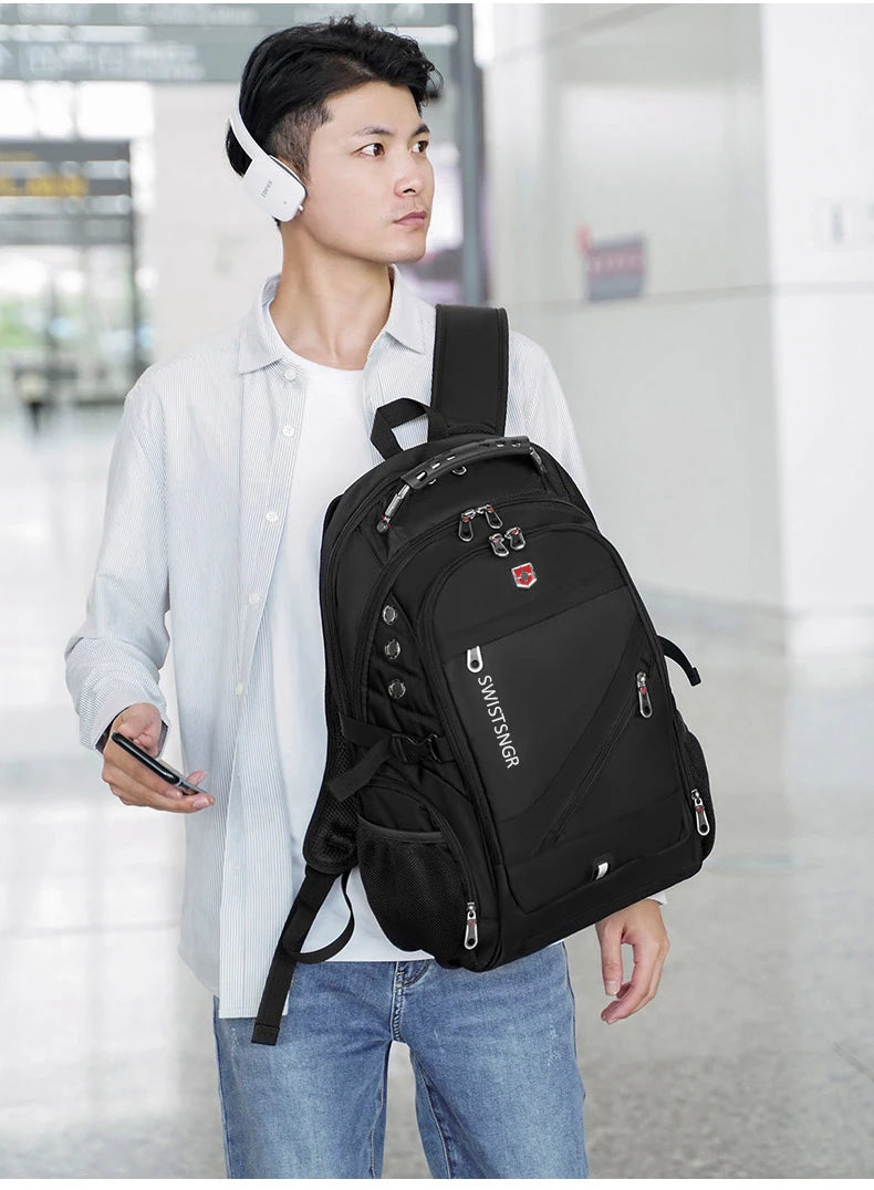 2025 Waterproof Laptop Backpack – 17/20 Inch Oxford Travel Rucksack for Men & Women, School Bag with Modern Design