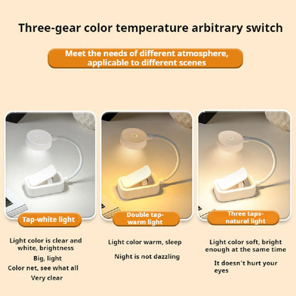Portable LED Book Light – Eye Protection 360° Clip-On Desk Lamp for Reading, Travel & Bedroom