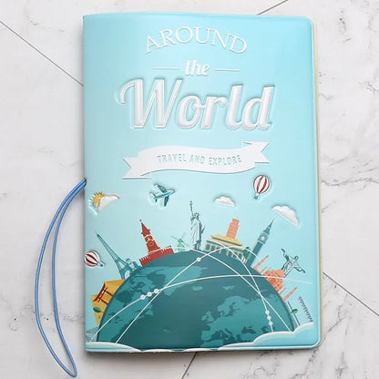 Portable Boarding Fashion Cute Cartoon Passport Cover – Men’s & Women’s PU Leather Travel Passport Holder Case, Card ID Holders (14*10cm)