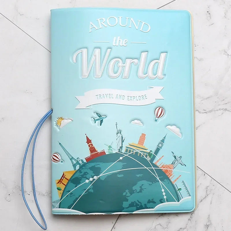 Portable Boarding Fashion Cute Cartoon Passport Cover – Men’s & Women’s PU Leather Travel Passport Holder Case, Card ID Holders (14*10cm)