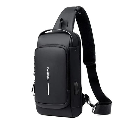Men's Anti-Theft Chest Bag – USB Charging Crossbody Sling Bag for School, Travel & Daily Use
