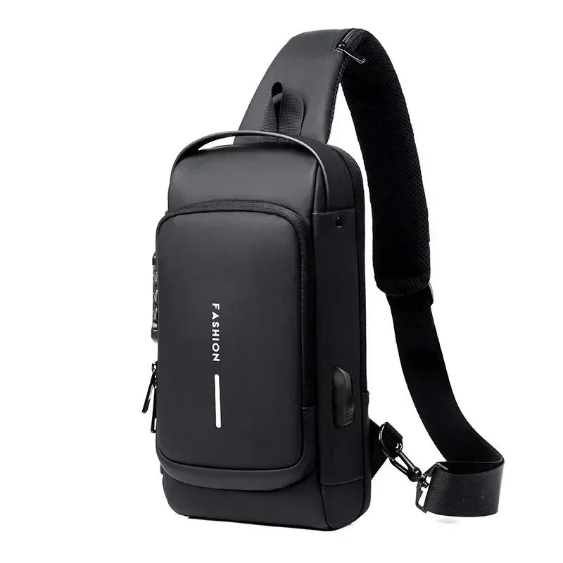 Men's Anti-Theft Chest Bag – USB Charging Crossbody Sling Bag for School, Travel & Daily Use